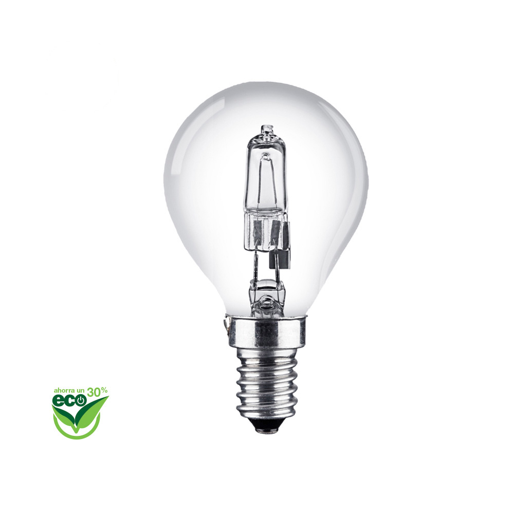 Lâmpada esférica de halogênio  energy saver  e14 42w (equ. 60w) transparente