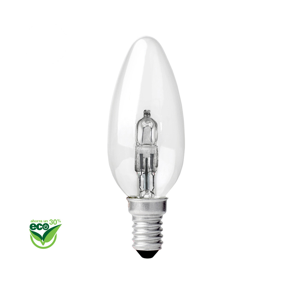 *ult.unidades* lâmpada de vela de halogênio  energy saver  e14 18w (equ. 25w) transparente
