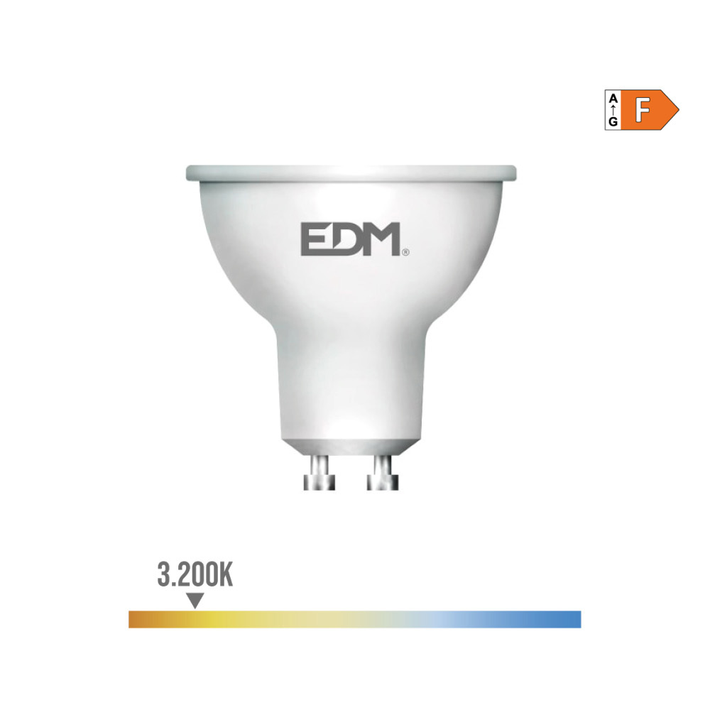 Lâmpada dicroica led gu10 8w 600lm 3200k luz quente edm