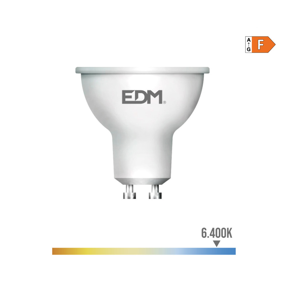 Lâmpada dicroica led gu10 8w 600lm 6400k luz fria 120° ø5x5 5cm edm