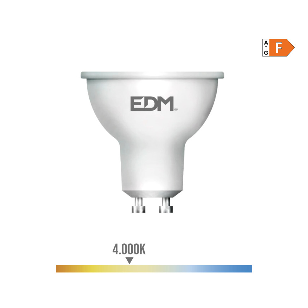 Lâmpada dicroica led gu10 8w 600lm 4000k luz do dia 120° ø5x5 5cm edm