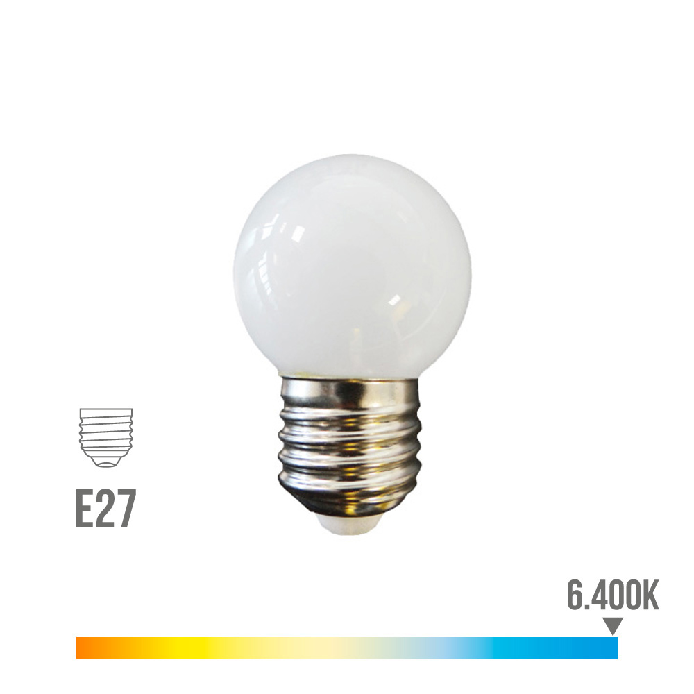 Lâmpada esférica led e27 1 5w 130lm 6400k luz fria ø4 3x7cm edm