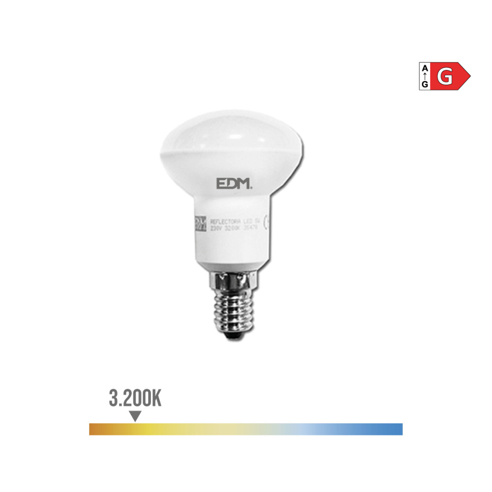 Lâmpada reflector led r50 e14 5w 350lm 3200k luz quente ø4 5x8cm edm