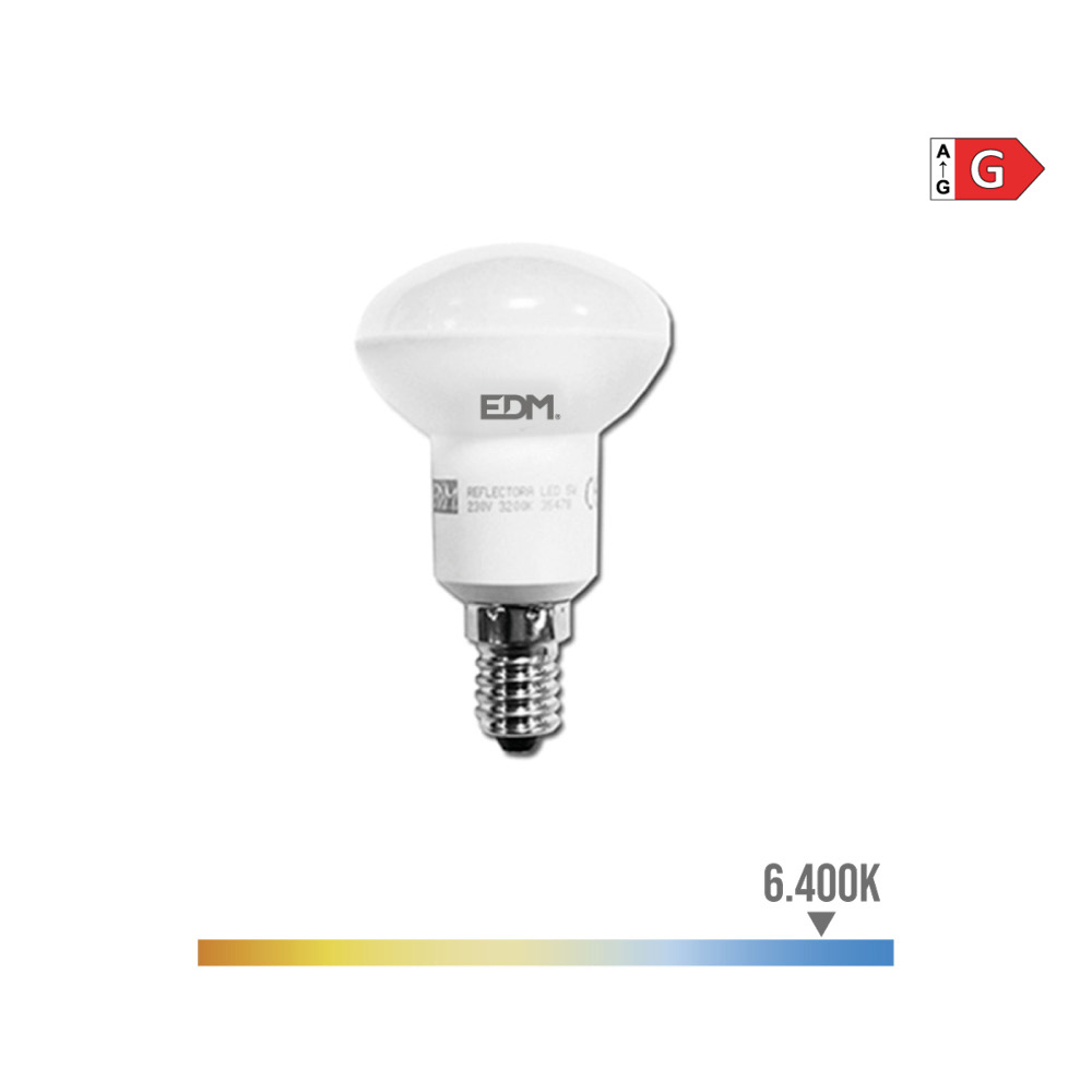 Lâmpada reflector led r50 e14 5w 350lm 6400k luz fria ø4 5x8cm edm