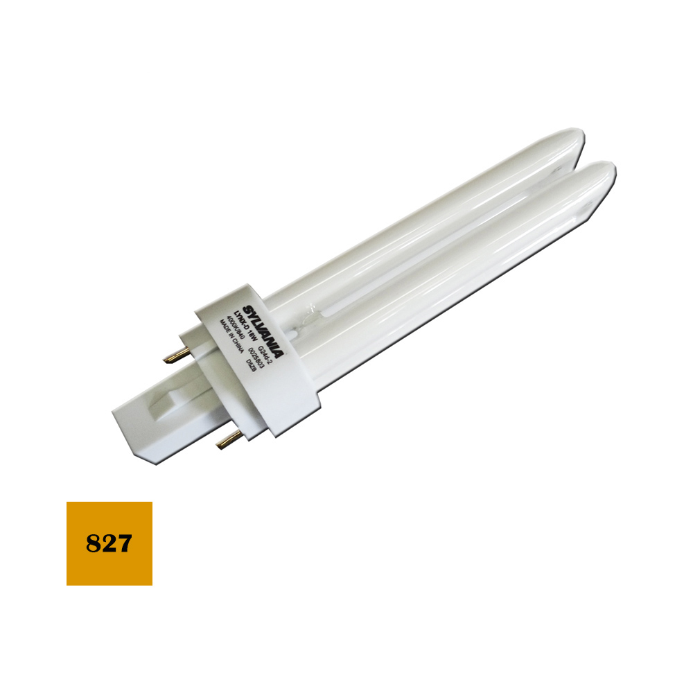 Lâmpada de baixo consumo lynx d-26w g24 827k luz quente 16 9cm sylvania