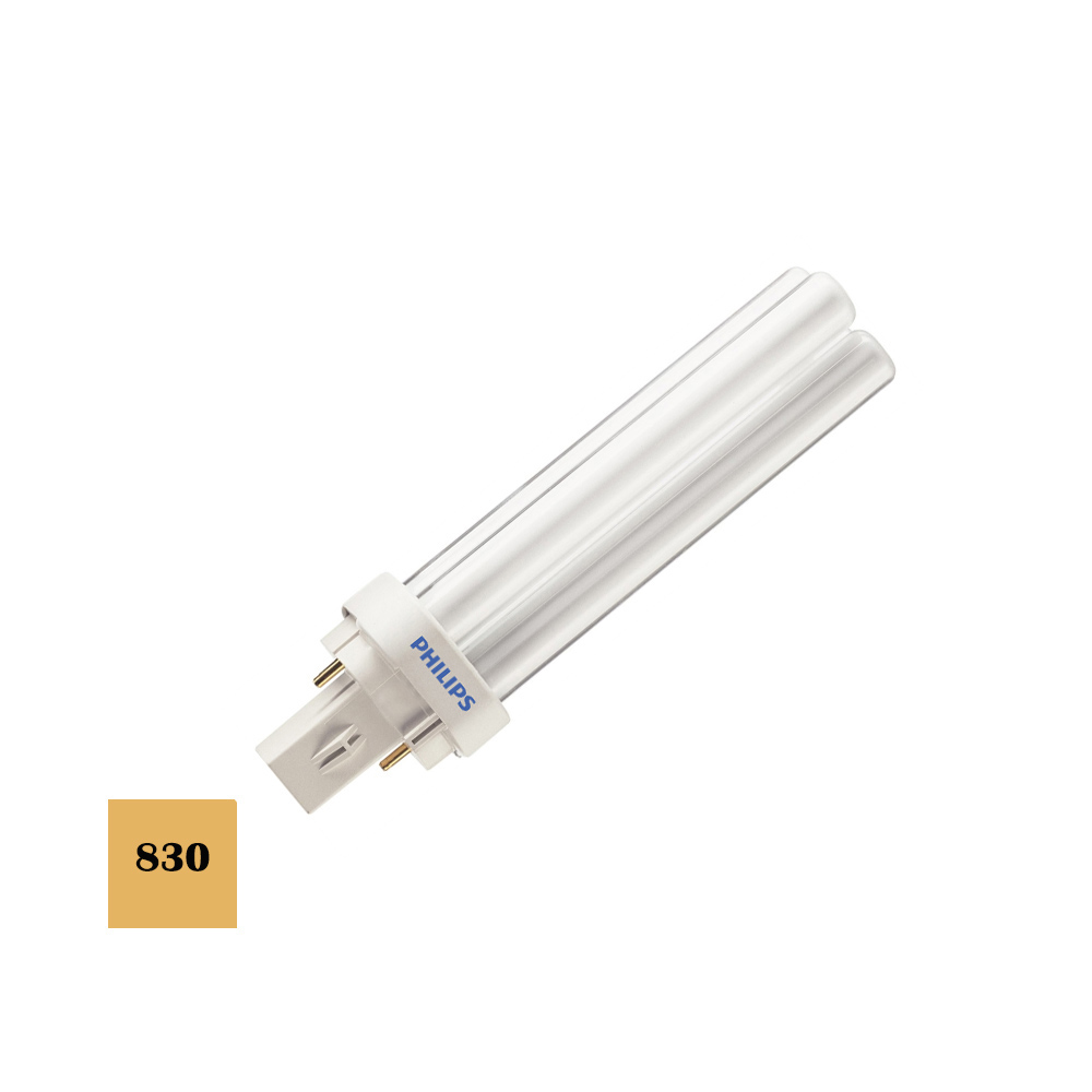 Lâmpada de baixo consumo lynx d-26w g24 830k pl-2pin luz quente 17 4cm philips