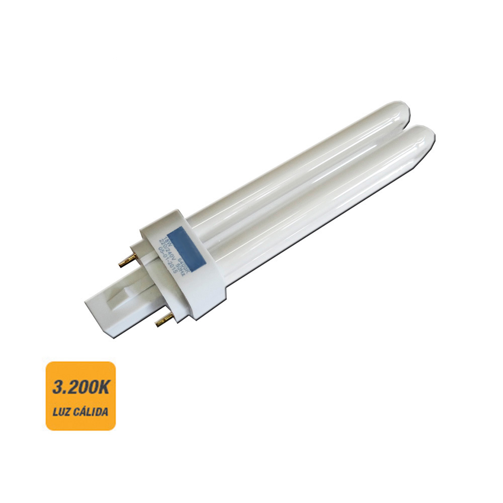 Lâmpada de baixo consumo lynx 26w 2 pins g24d-3 3200k luz quente 16 9cm edm
