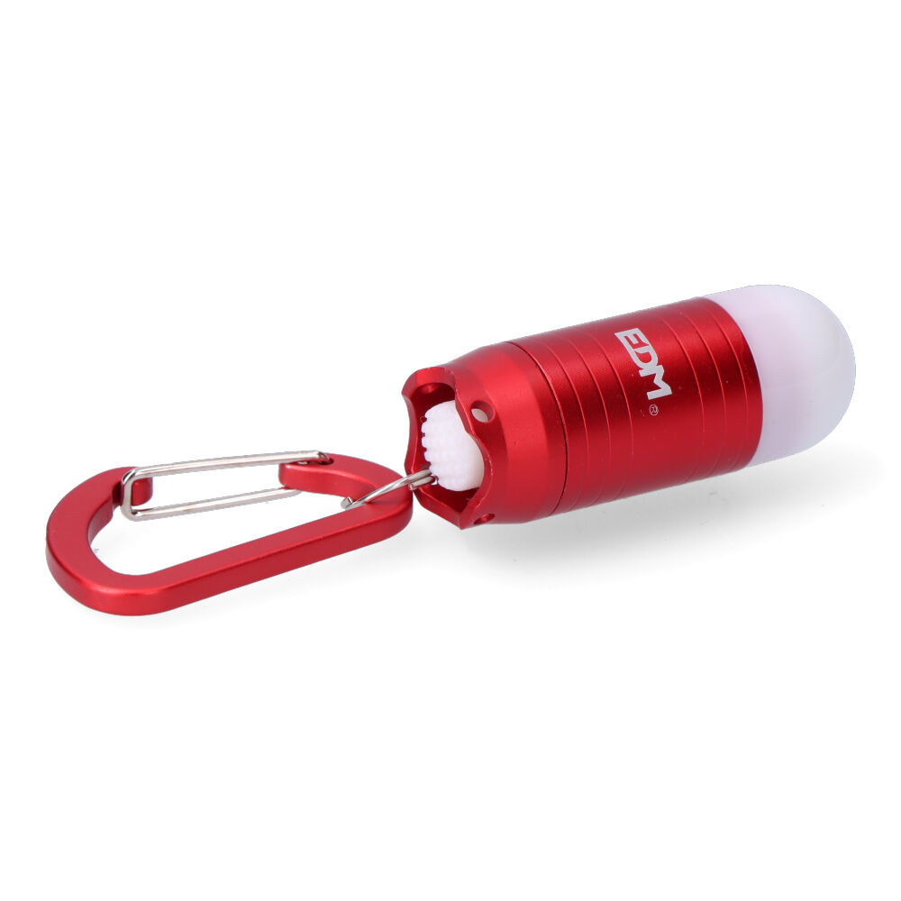 Chaveiro lanterna com mosquetão 1 led. 3xlr44 (baterias incluídas) cores sortidas. edm