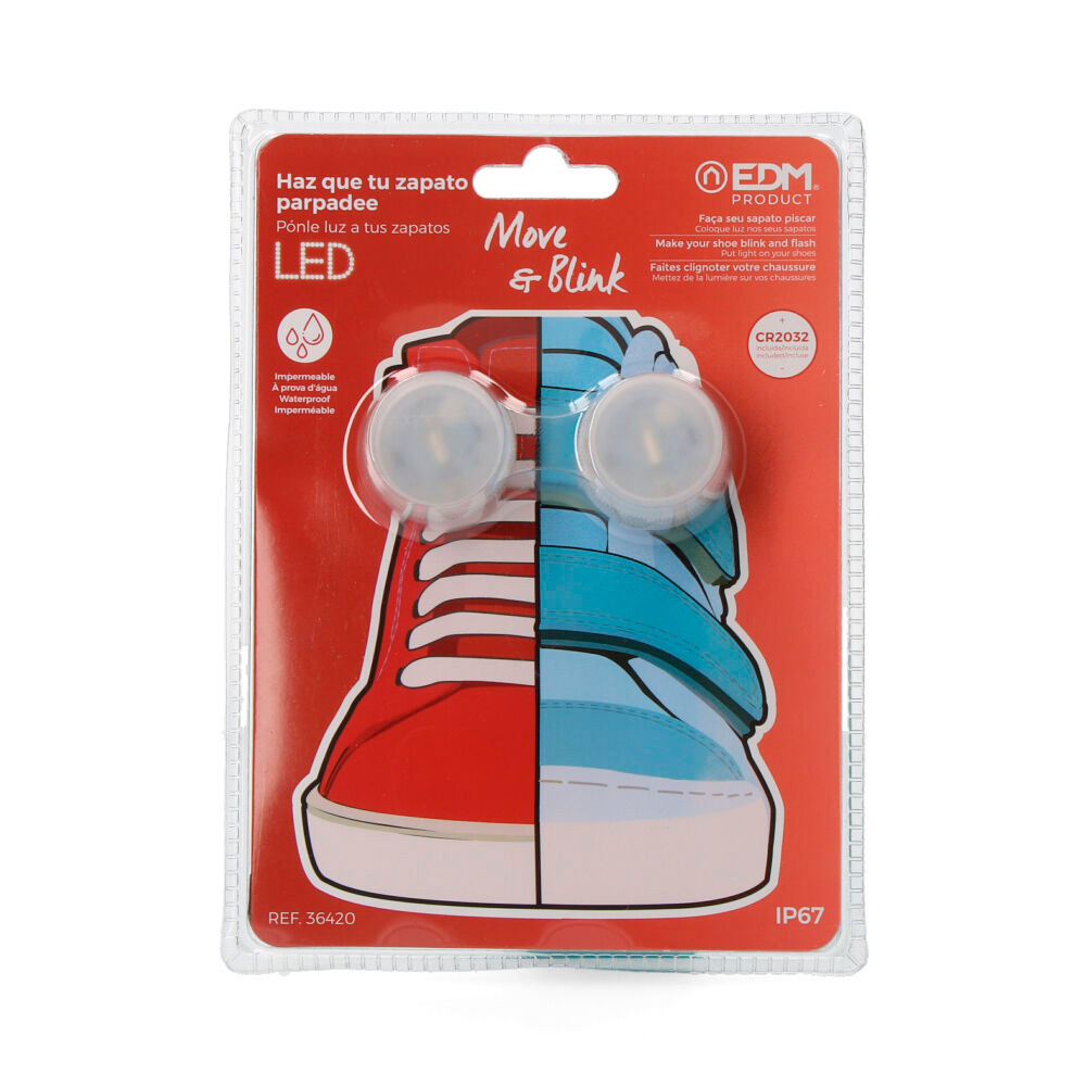 *ult.unidades* pack 2 luzes led para cordões de sapatos