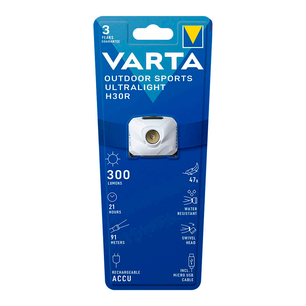 Lanterna de cabeça ultralight h30r branca varta