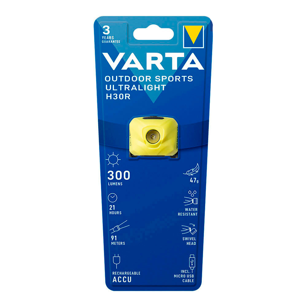 Lanterna de cabeça ultralight h30r amarela varta