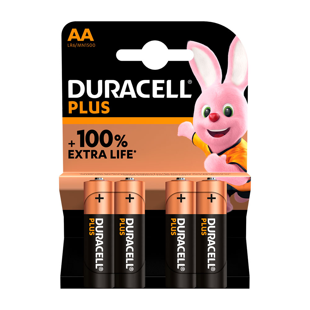 Pilha alcalina duracell plus power aa - lr06 1 5v (blíster 4 un) ø14 5x50 5mm