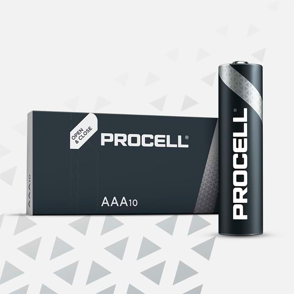 Pilha alcalina procell duracell aaa - lr03 1 5v (caixa de 10 un) ø10 5x44 5mm