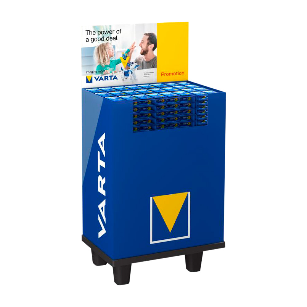 Expositor promocional 198 blísters 12 pilhas longlife power varta