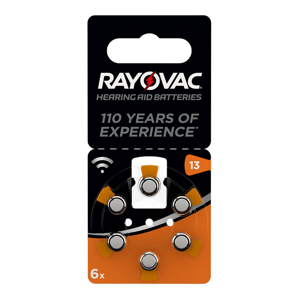 Micro pilha para aparelho auditivo rayovac cza13 1 45v (blíster 6 pilhas) ø8x6mm