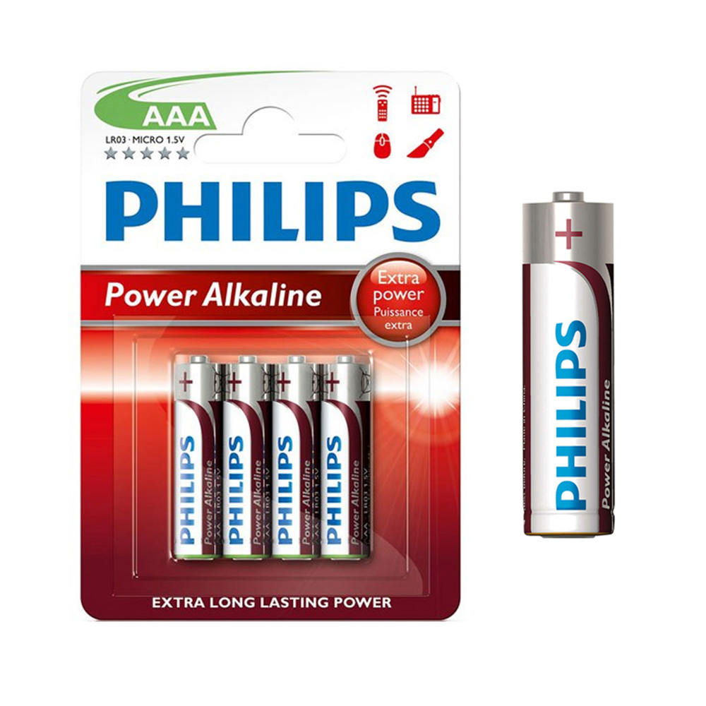 Pilha alcalina philips aaa -lr03 1 5v (blíster 4 un) ø10 5x44 5mm