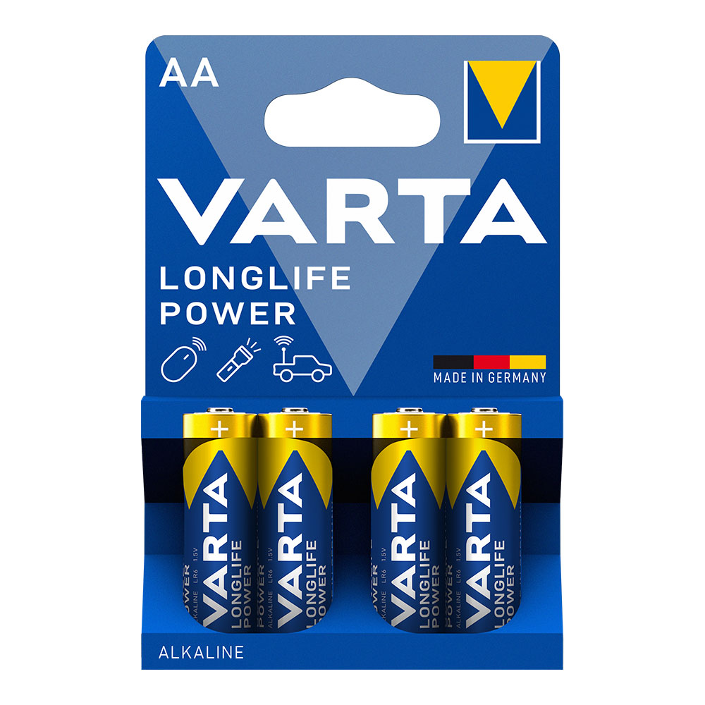 S.of. pilha varta alcalina longlife power aa - lr06 (blíster 4 un) ø14 5x50 5mm