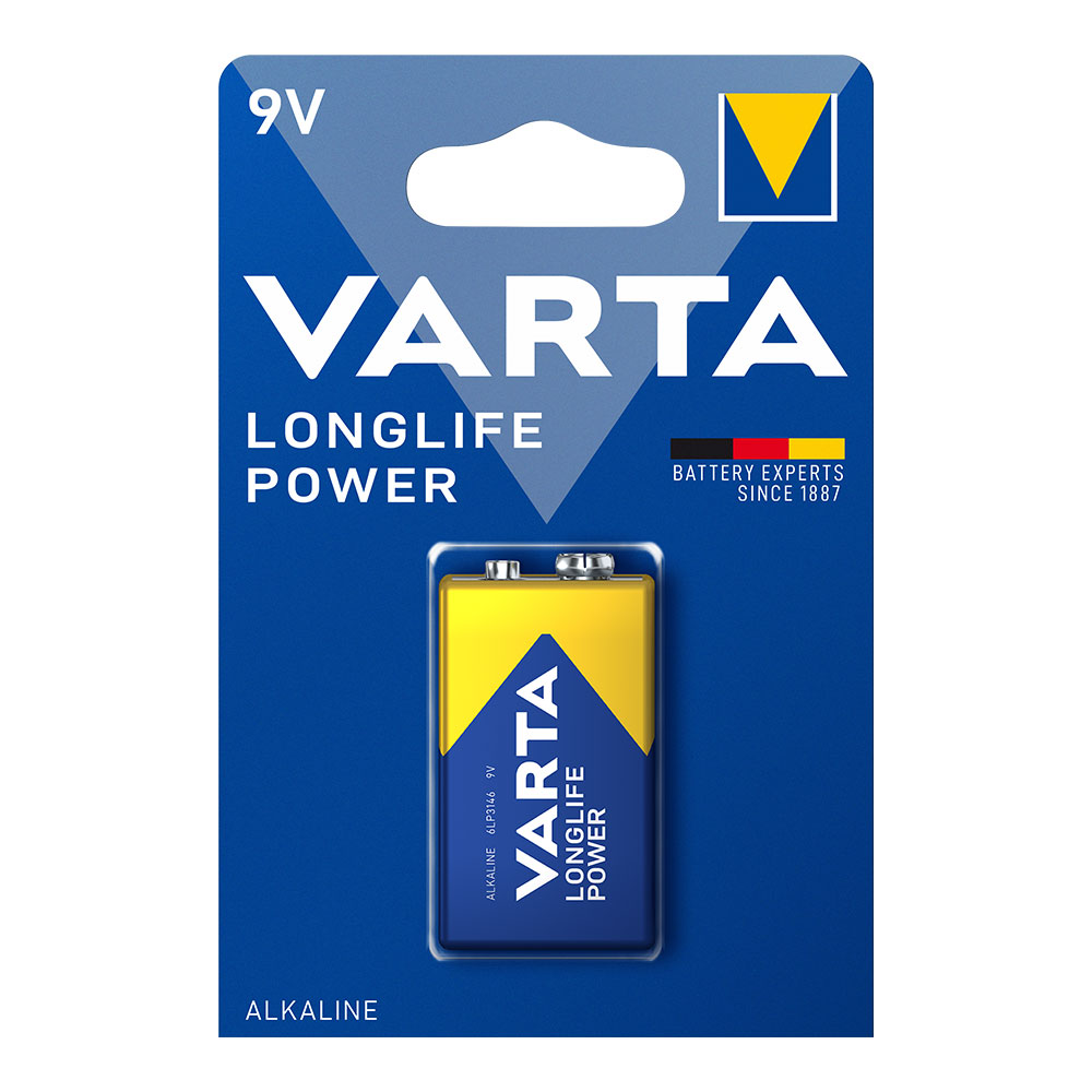 Pilha varta alcalina longlife power lr61 9v (blíster 1 un) 26 5x17 5x48 5mm