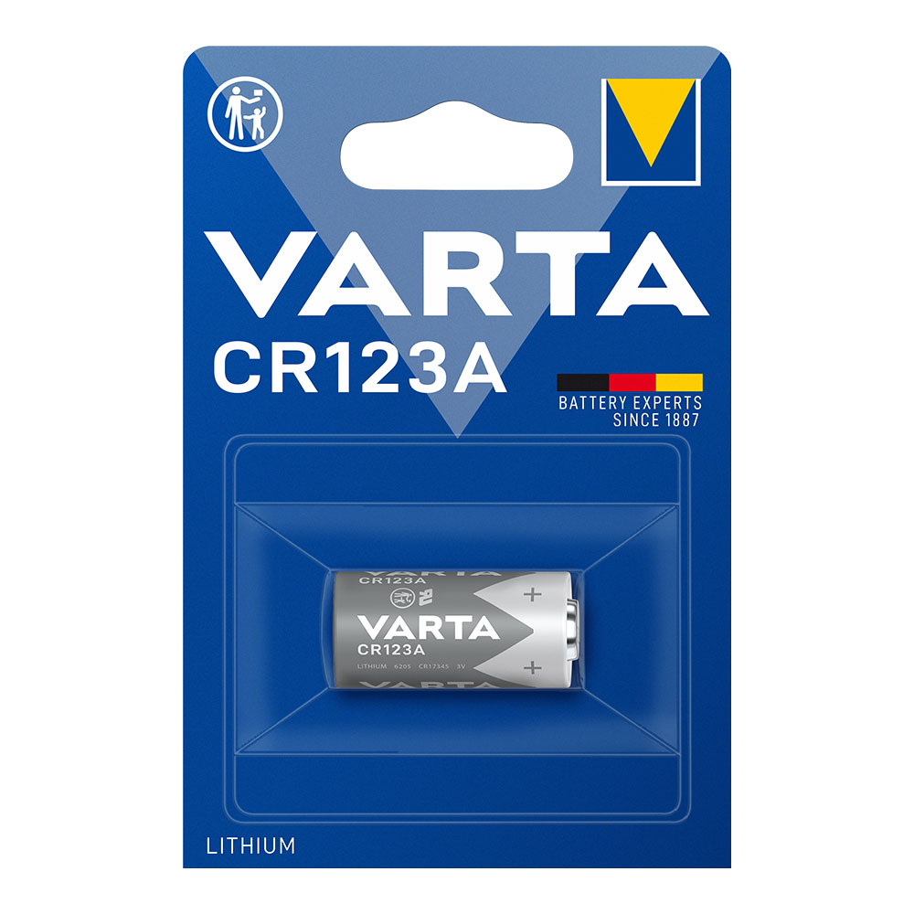 Pilha varta lithium cr123a 3v (blíster 1 un) ø17x34 5mm