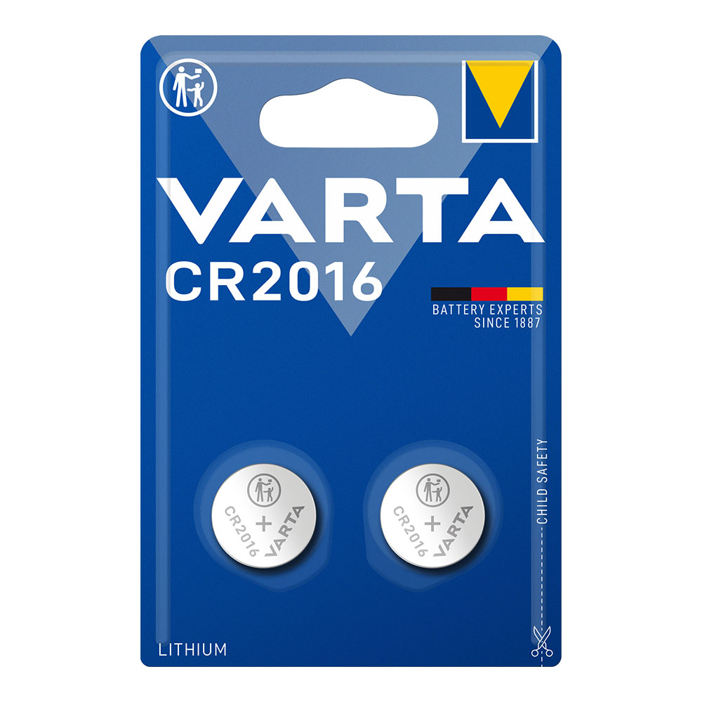 Micro pilha botão lithium cr2016 3v varta (blíster 2 un) ø20x1 6mm