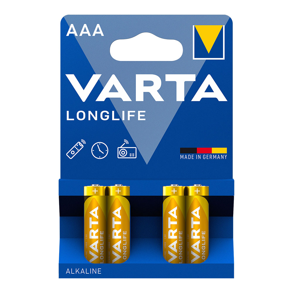 S.of. pilha alcalina varta aaa - lr03 longlife (blíster 4 un) ø10 5x44 5mm