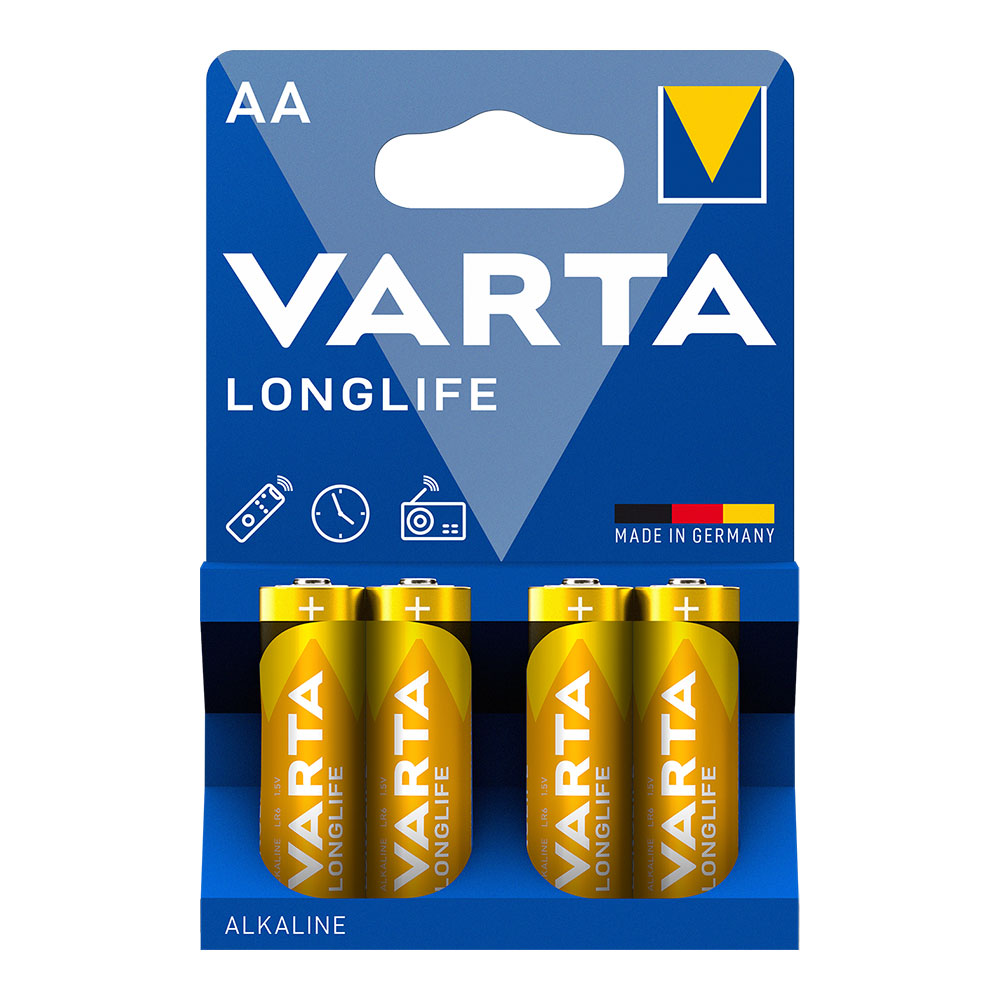 S.of. pilha alcalina varta aa - lr06 longlife (blíster 4 un) ø14 5x50 5mm