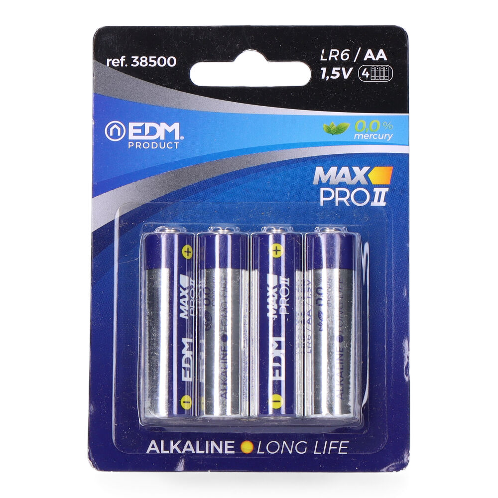 Pilha edm alcalina long life aa - lr06 1 5v (blíster 4 un) ø14 5x50 5mm