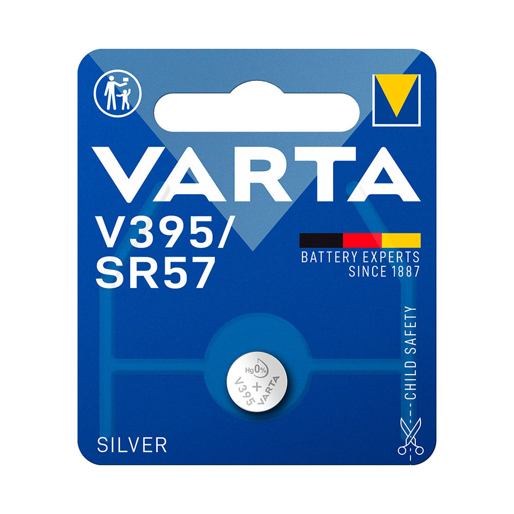 Micro pilha botão varta silver sr57 - v395 1 55v (blíster 1 un) ø9 5x2 73mm