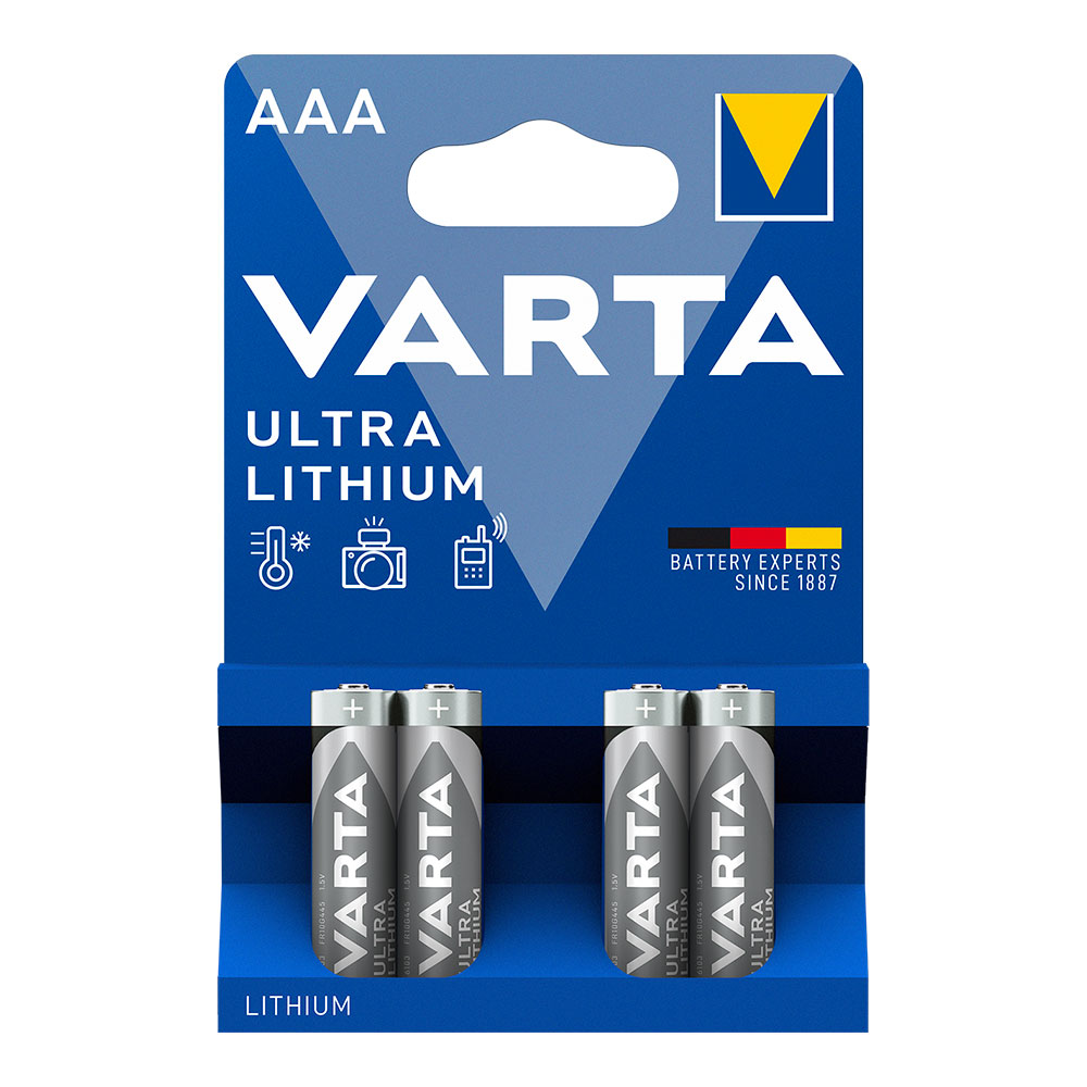 Pilhas varta ultra lithium aaa - (blíster 4 un) ø10 5x44 5mm