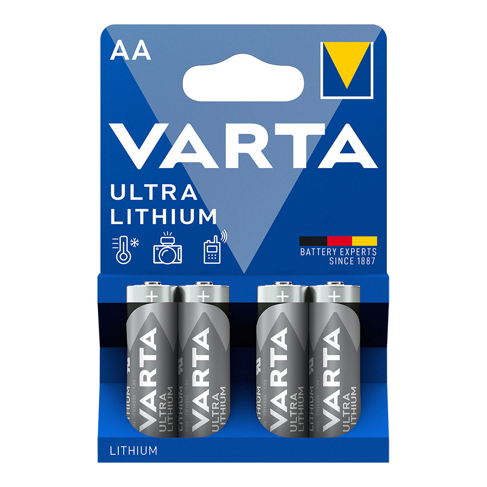Pilhas varta ultra lithium aa - lr06 (blíster 4 un) ø14 5x50 5mm