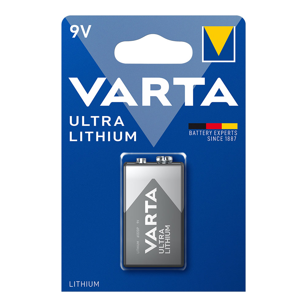 Pilhas varta ultra lithium 9v - 6lr61 (blíster 1 un) 26 5x17 5x48 5mm