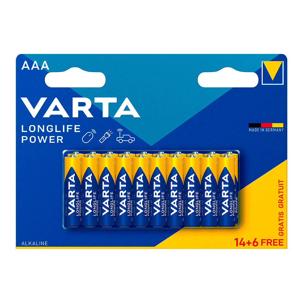 Pilhas varta longlife power aaa - lr03 (blíster 14+6 un) ø10 5x44 5mm