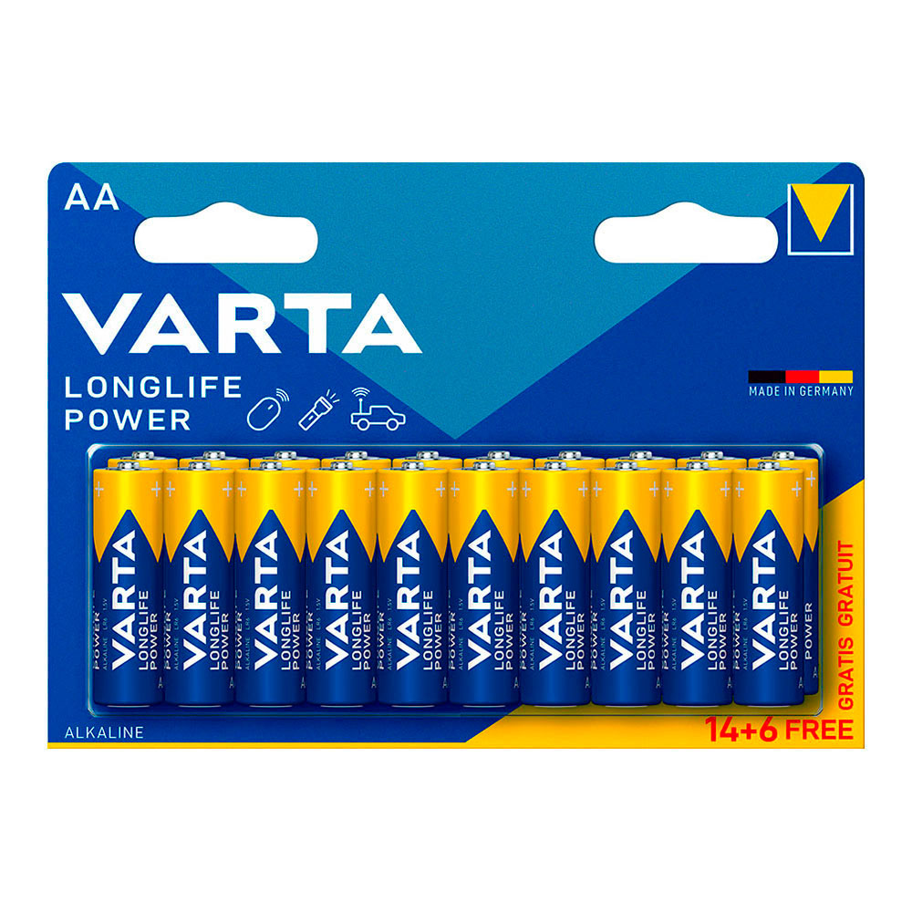 Pilhas varta longlife power aa - lr6 (blíster 14+6 un) ø14 5x50 5mm