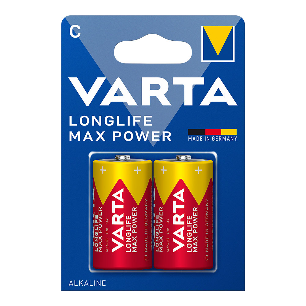 Pilhas varta long life max power c - lr14 (blíster 2 un) ø26 2x50mm