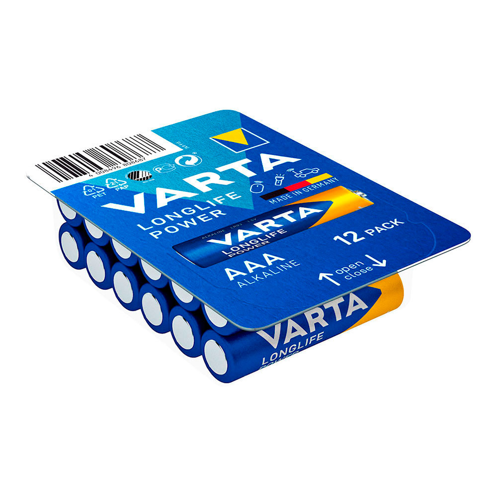 Pilhas varta longlife power aaa - lr03 caixa 12 un ø10 5x44 5mm