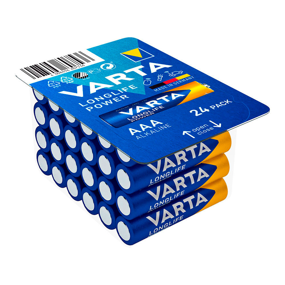 Pilhas varta longlife power aaa - lr03 caixa 24 un ø10 5x44 5mm