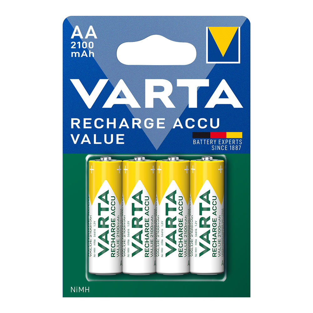Pilhas varta recarregáveis accu aa - lr06 2100ma (blíster 4 un) ø14 5x50 5mm