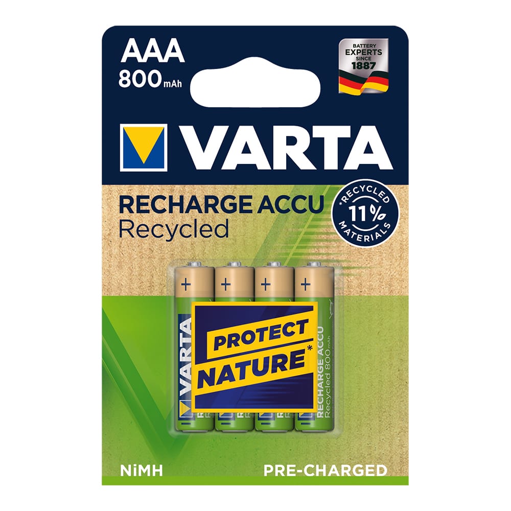Pilhas varta recarregáveis accu aaa - lr03 800ma (blíster 4 un) ø10 5x44 5mm