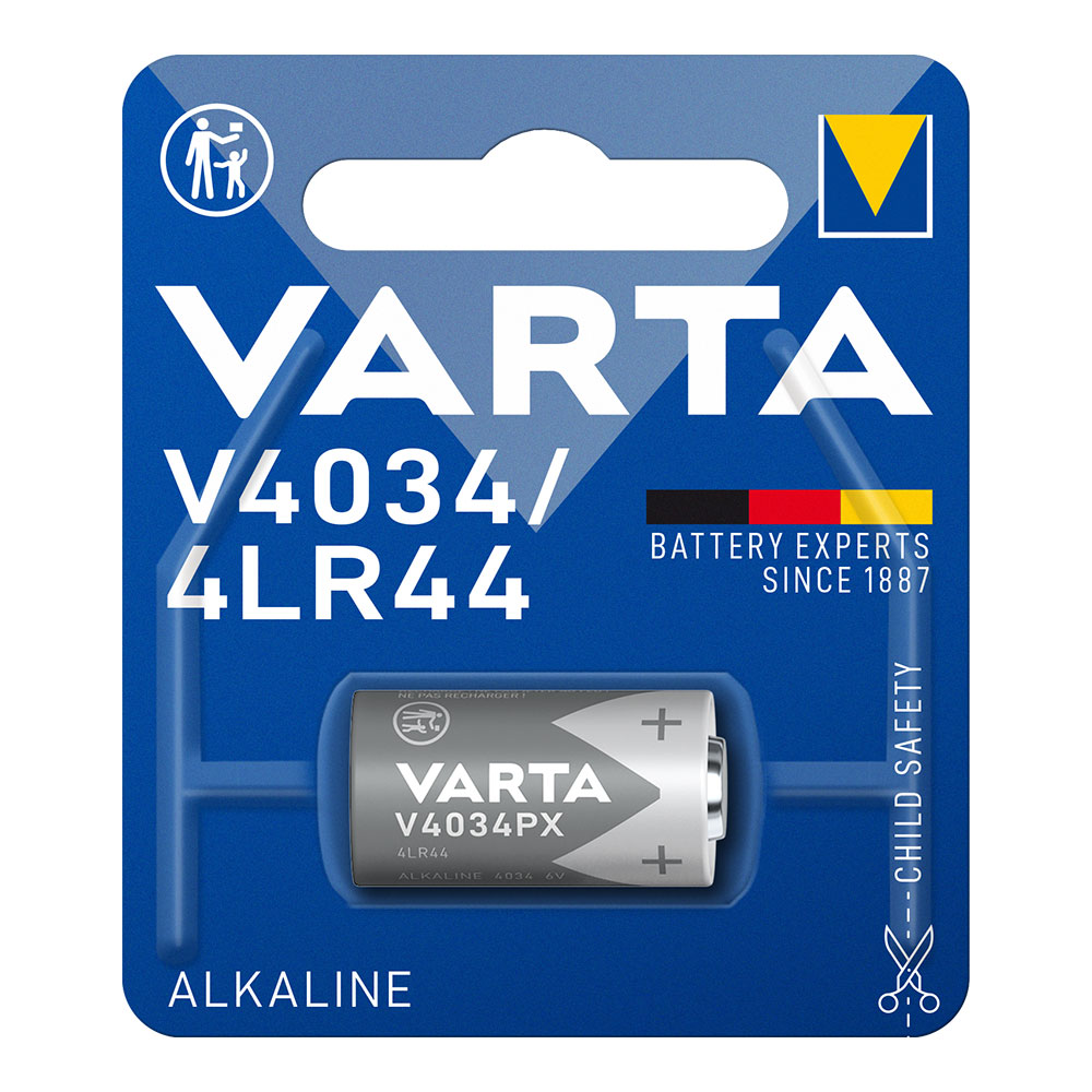 Pilha varta alcalina v4034px / 4lr44 6v (blíster 1 un) ø13x25 2mm