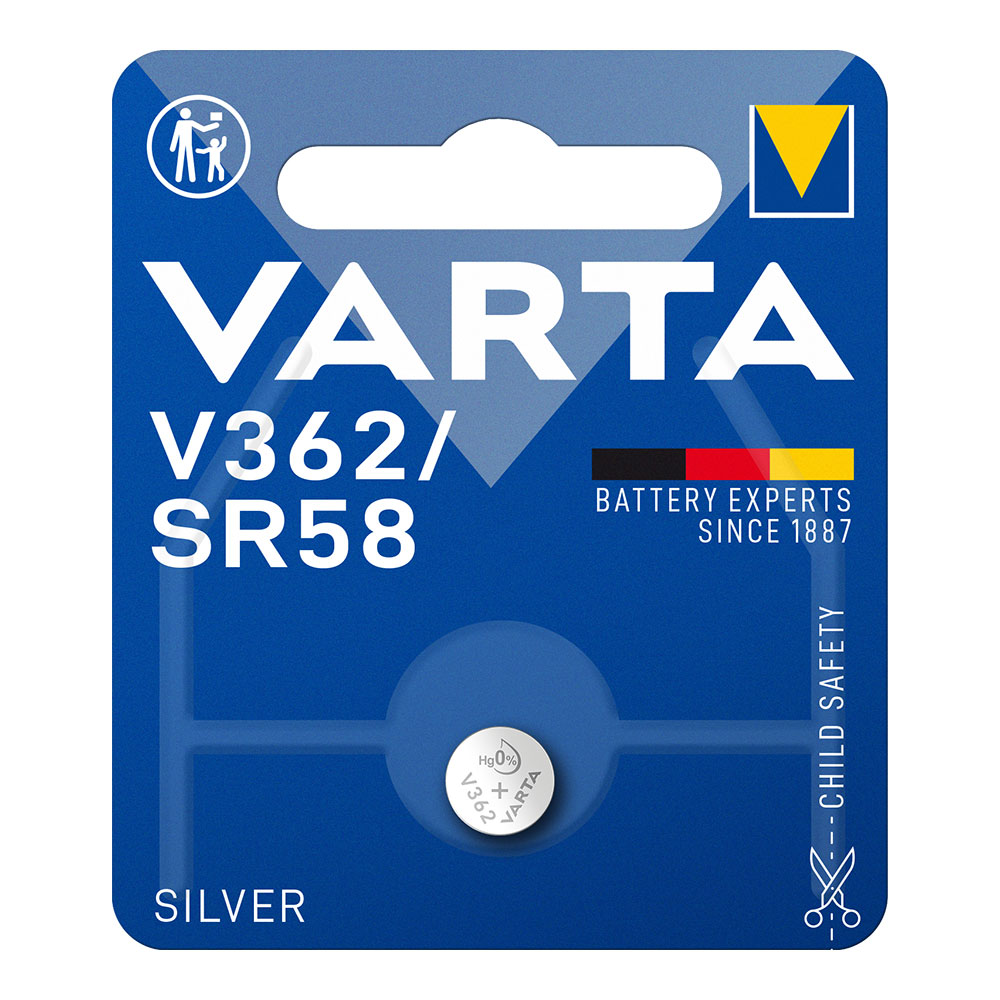Micro pilha botão varta silver sr58 - v362 1 55v (blíster 1 un) ø7 9x2 1mm