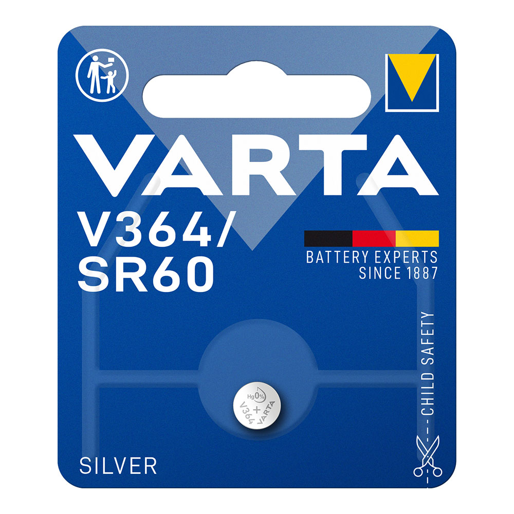 Micro pilha botão varta silver sr60 - v364 1 55v (blíster 1 un) ø6 8x2 15mm