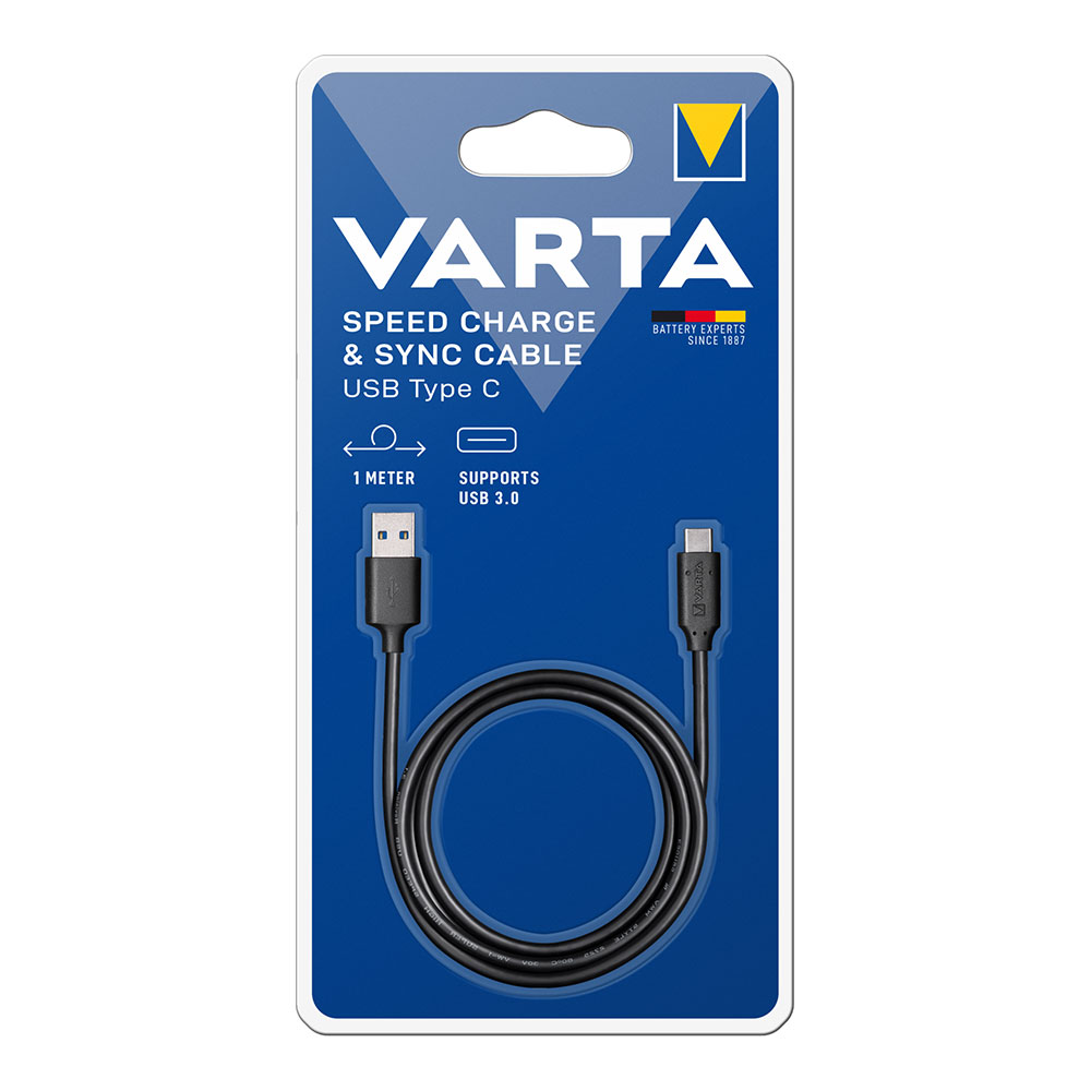 Cabo carregador rápido varta usb conector c