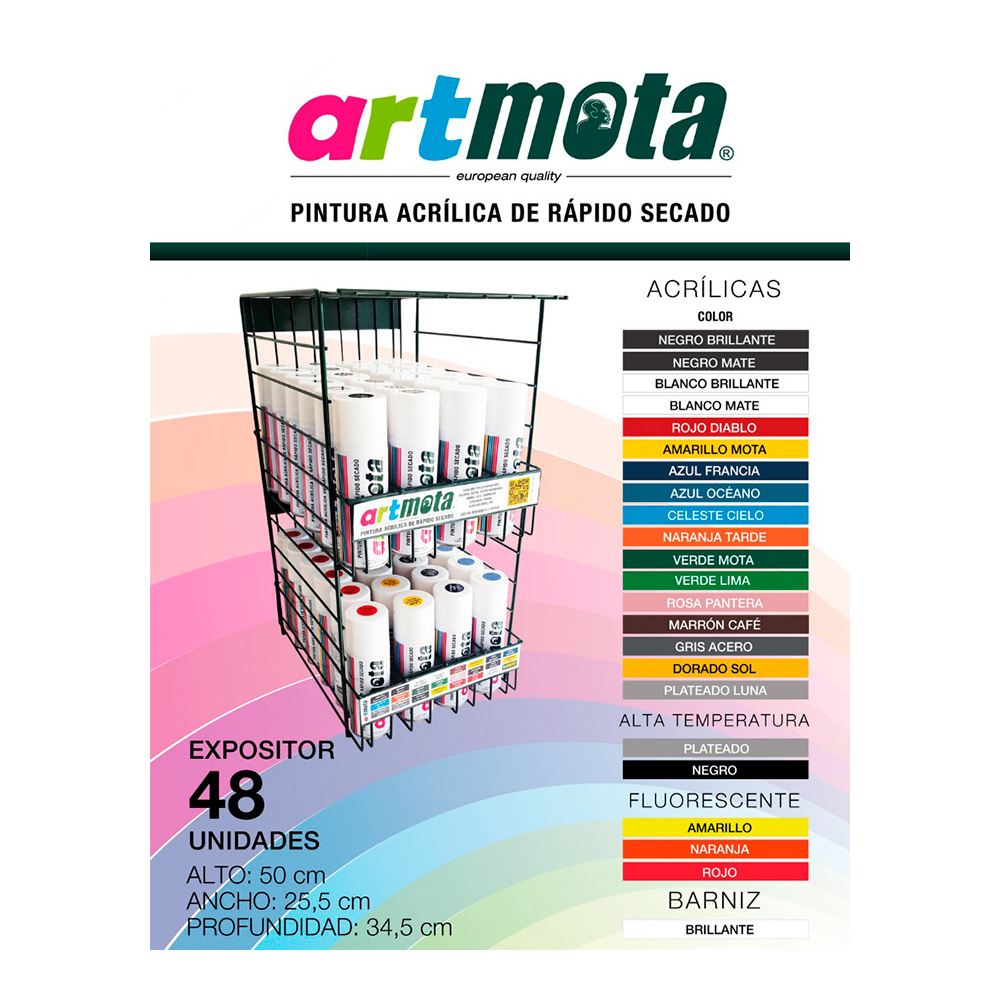 Ult. unidades expositor 48 sprays artmota