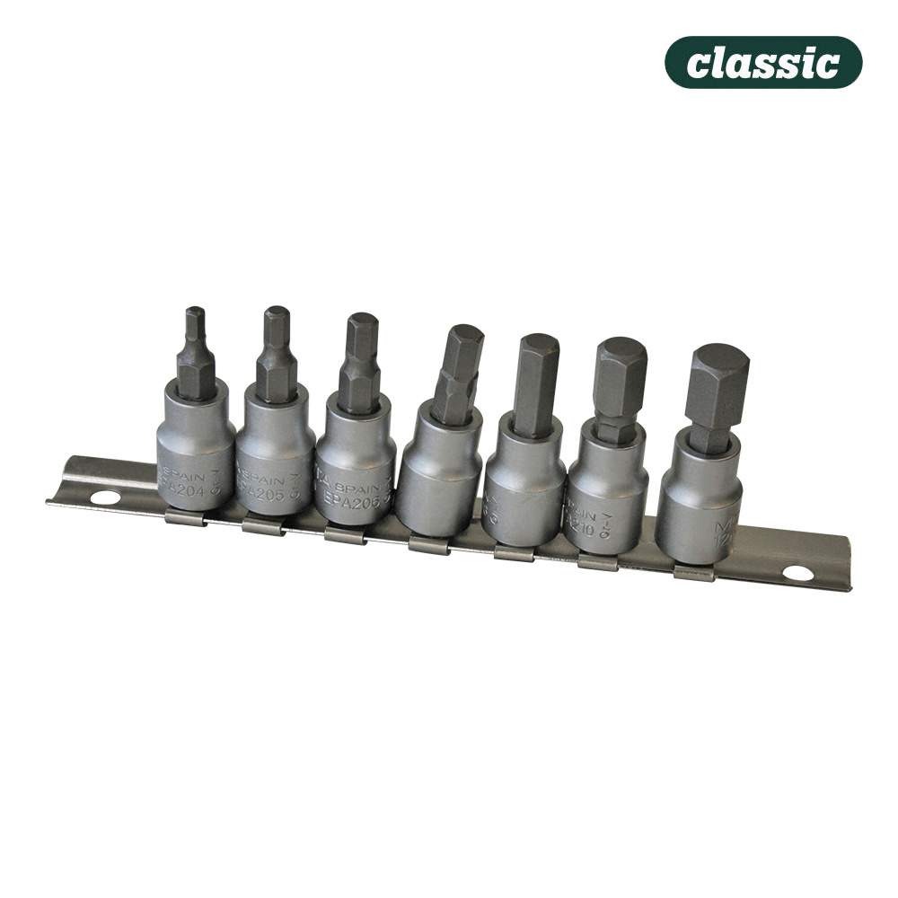 Ult. unidades jogo de chave de caixa 3/8  ponta allen (7pcs.) mota