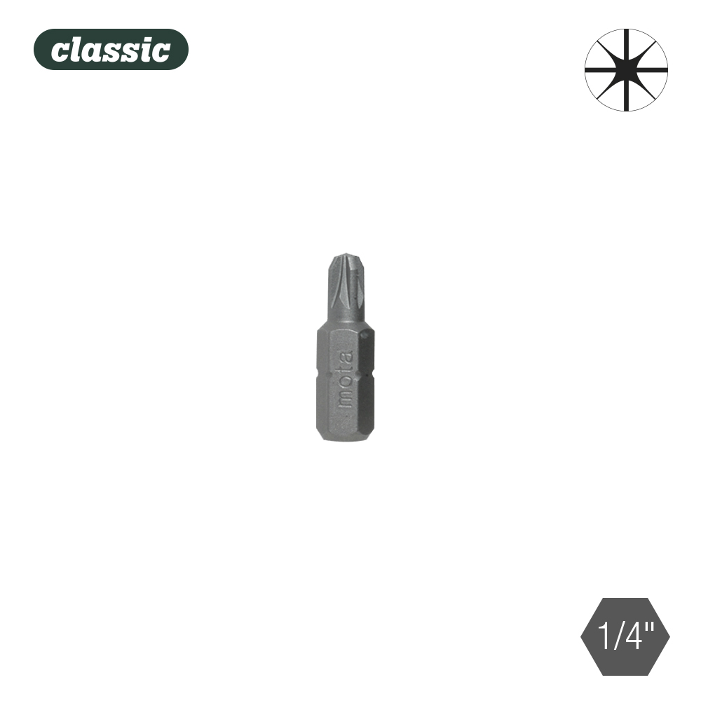 Jogo 10 pontas pozidriv pz 2x25mm 1/4  aço bpz225 mota