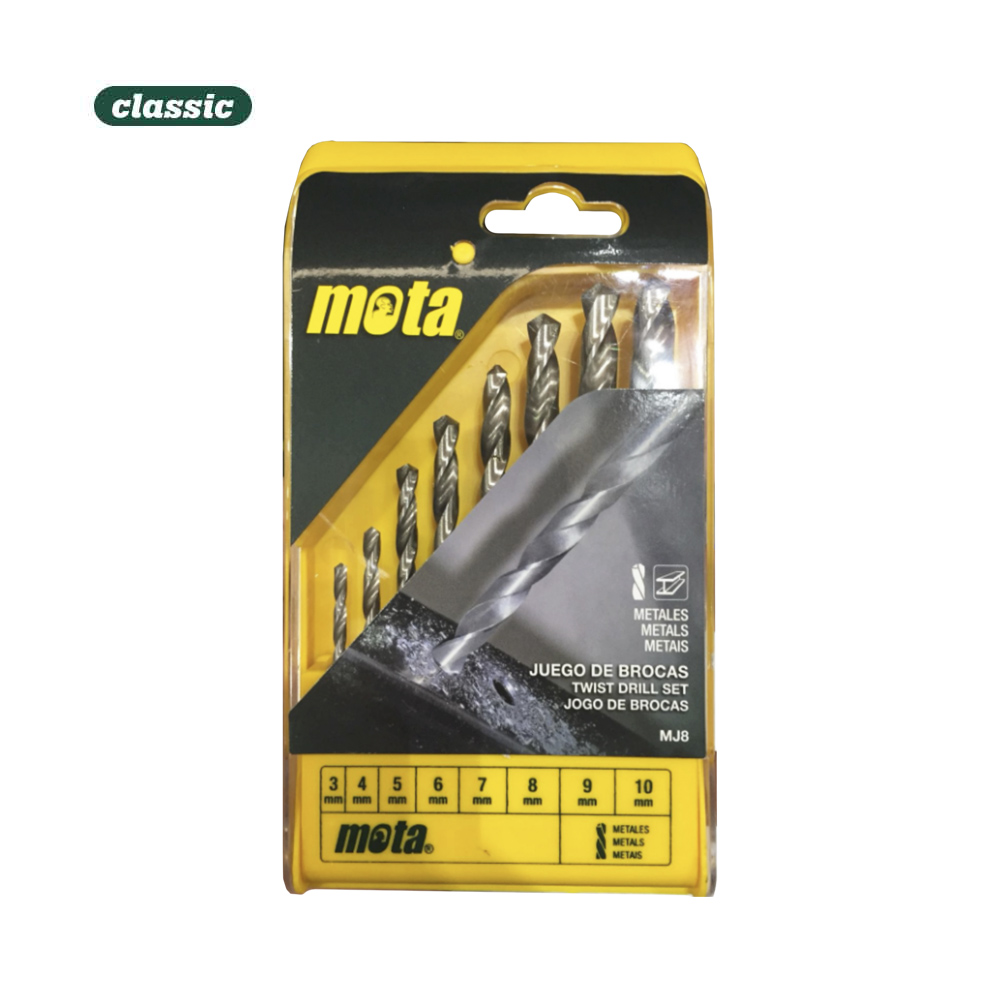 Jogo 8 brocas a.r de 3mm a 10mm mj8 mota