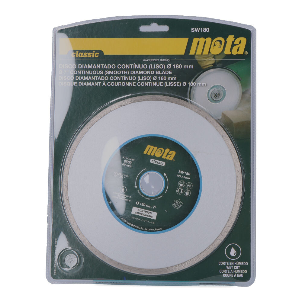 *ult.unidades* disco diamante liso húmido ø180mm. mota