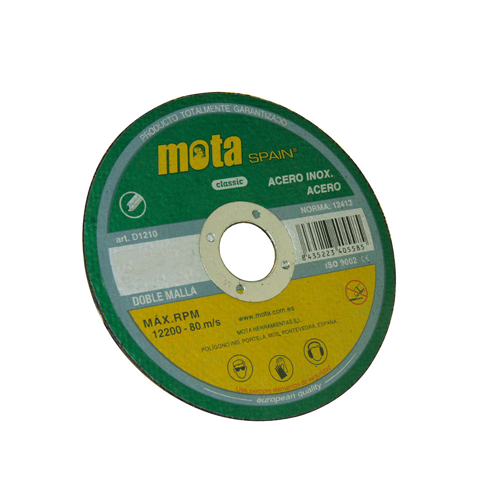 Disco de corte aço inox ø115x1.6x22.23mm d1116 mota