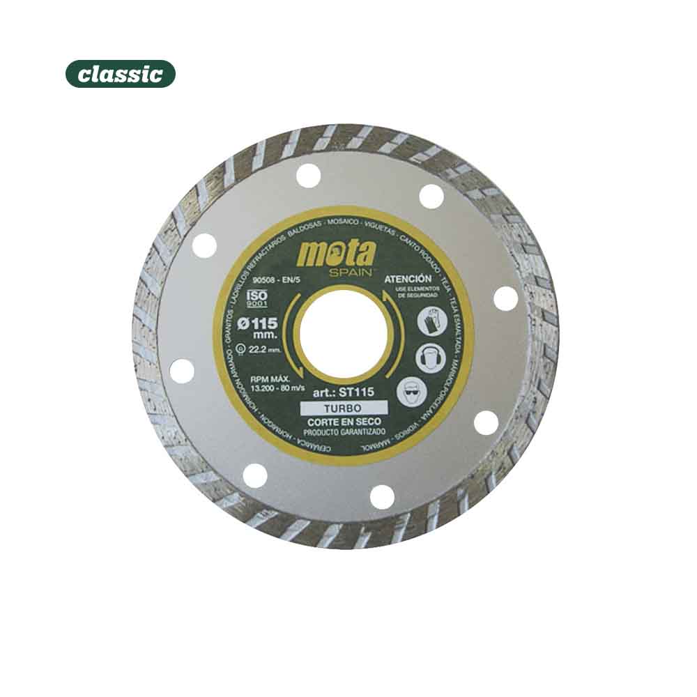 Disco diamante turbo ø115mm clp18 st115-p mota
