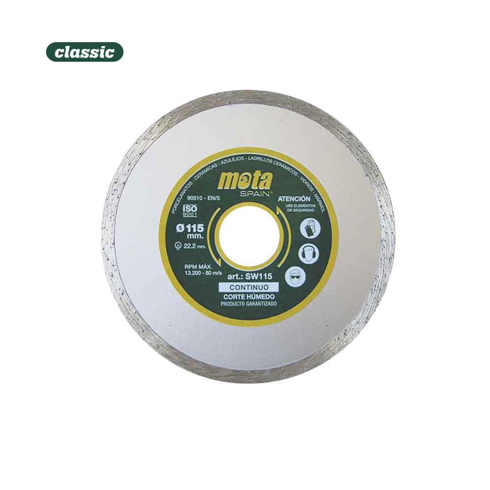 Disco diamante liso humido ø115mm clp18 sw115-p mota